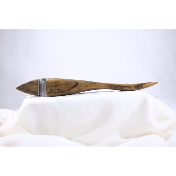 Vintage minimalist olive wood shark bottle opener, Nautical Spanish bar wares, - Picture 3 of 10